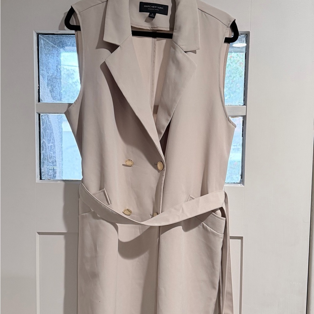 Marc New York Light Tan Sleeveless Jumpsuit